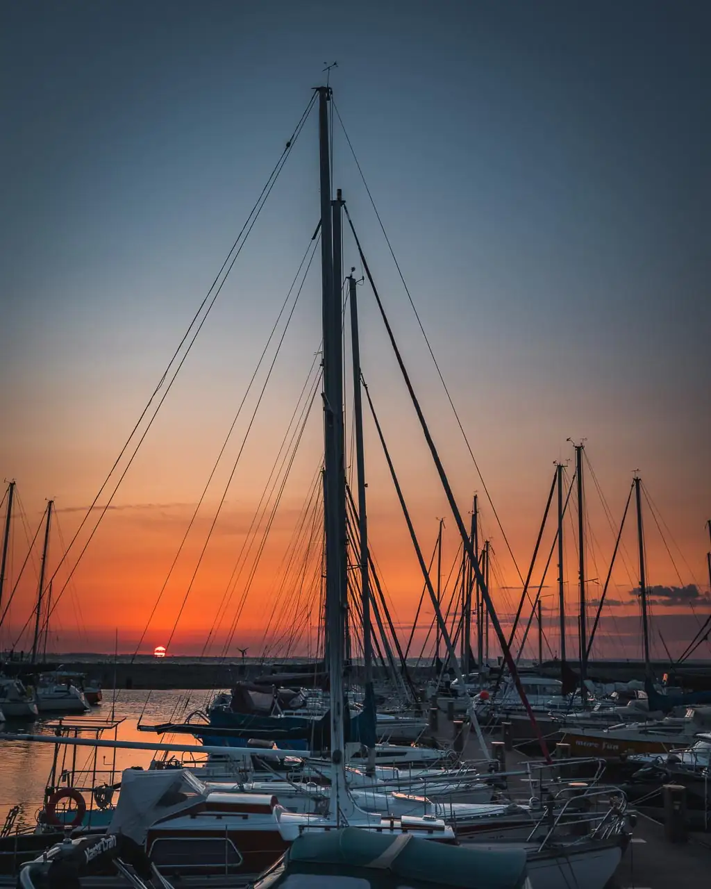 Marina Lubmin im Sonnenuntergang