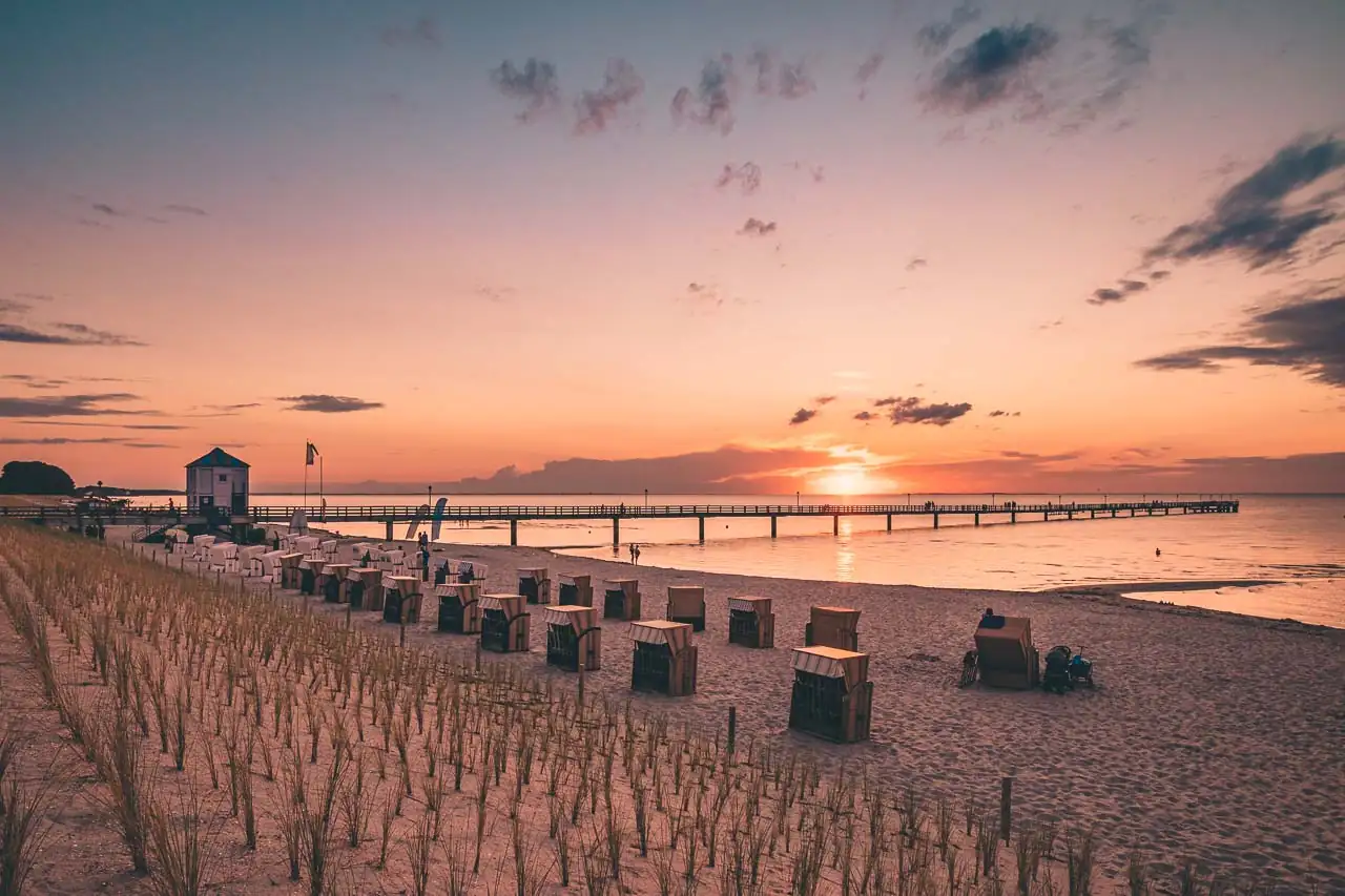 Seebrücke Lubmin im Sonnenuntergang