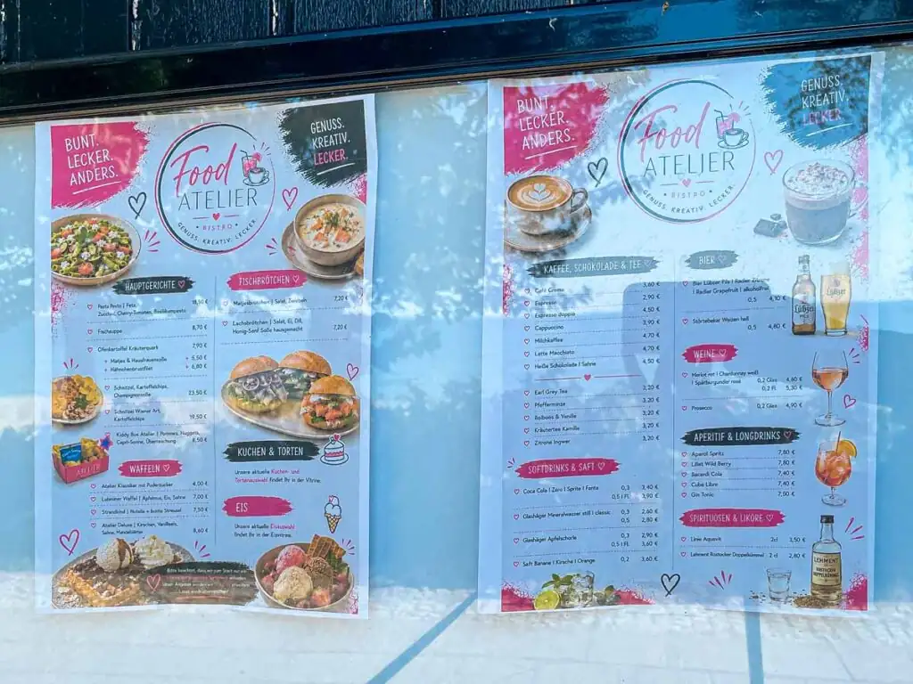 Karte des Food Ateliers in Lubmin